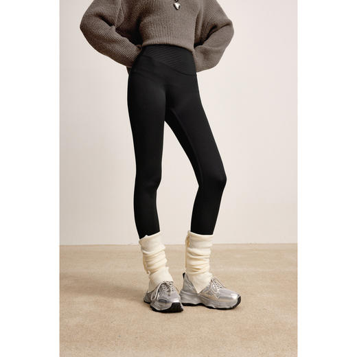 【商场同款】诗凡黎高腰显瘦弹力小脚裤2024冬新款长裤3FA252431R 商品图2