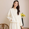 玳莎提花圆领短外套女2025春季新款优雅新中式显瘦插肩袖绒感上衣  FA37301 商品缩略图0