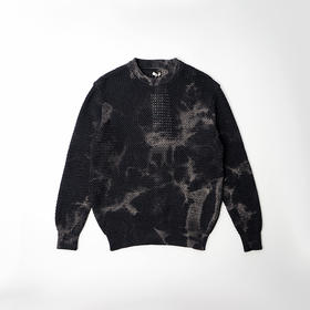 KHOKI Hand dyed pull over knit手工褪色染和纸针织圆领套头毛衣