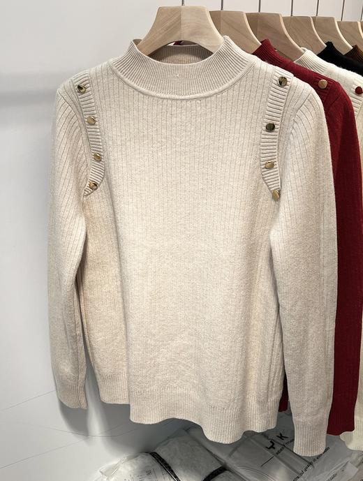 【YW】无忧购“清仓福利”韩系百搭小立领正肩纽扣一体绒保暖针织打底衫1267（截单后7天发货) 商品图10