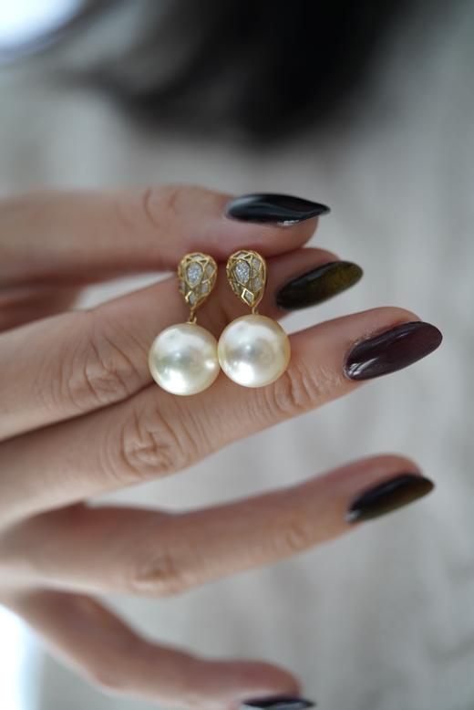 金珠耳饰「干枯玫瑰复古小盾牌」 商品图2