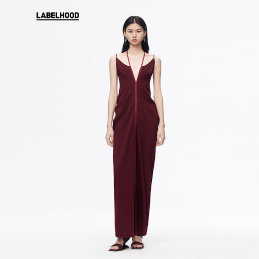 【OUDE WAAG】蕾虎设计感垂坠挂脖礼服裙休闲连衣裙 商品图0