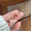 雀说银针红色三角环绕耳钉女小众设计感闪钻耳环时尚气质耳饰高级小巧AL1116 商品缩略图2