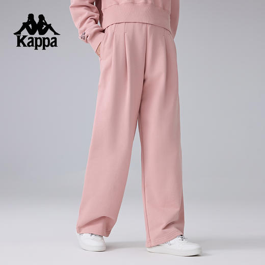 Kappa卡帕背靠背新款运动长裤女款复古针织直筒裤休闲裤宽松裤子K0F22AK62 商品图2