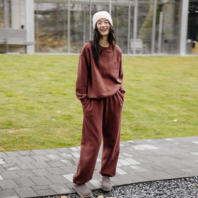 绽放007-008朵/羊毛棉摇粒绒全腰松紧加抽绳脚口收口卫裤卫衣套装