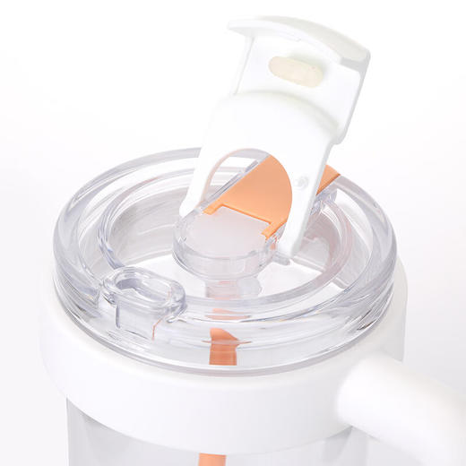 乐扣乐扣（locknlock）耐热耐冷吸管直饮双饮杯广口设计舒适把手1000ml大容量办公室水杯 HLC535WHTFU白色 1L 1个 商品图3