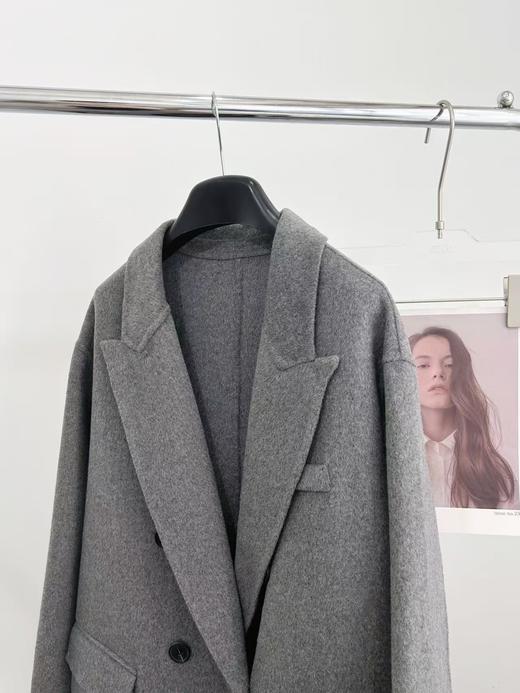 工厂反季清仓韩国订单高级灰双面羊毛大衣 商品图14