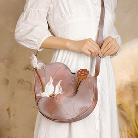 【染荷秋】绣花水饺包  古风旗袍宴会手拿包QB