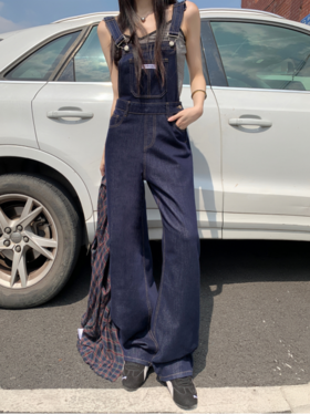 💛2025年新款！！🔺【小野日记Yono's Diary背带牛仔裤XY-F-5389款】💜减龄不掉色牛仔背带裤女高腰宽松垂感阔腿裤🌻