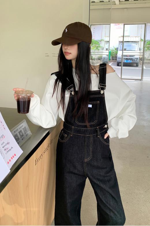 💛2025年新款！！🔺【小野日记Yono's Diary背带牛仔裤XY-F-5389款】💜减龄不掉色牛仔背带裤女高腰宽松垂感阔腿裤🌻 商品图1