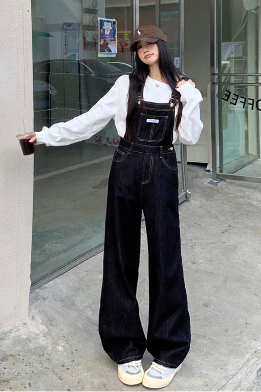 💛2025年新款！！🔺【小野日记Yono's Diary背带牛仔裤XY-F-5389款】💜减龄不掉色牛仔背带裤女高腰宽松垂感阔腿裤🌻 商品图6