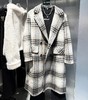B翻领气质格纹长款过膝毛呢大衣40930（咖啡） 冬季 659124003001 商品缩略图0
