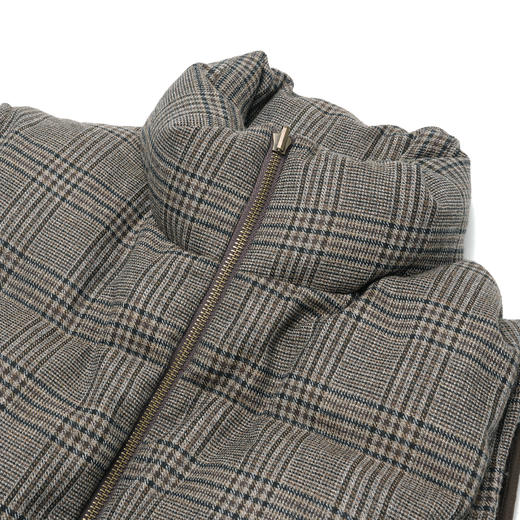 ROMI STUDIO“两面穿”秋冬百搭羊毛格纹90白鹅绒羽绒马甲 23AWW710 商品图2