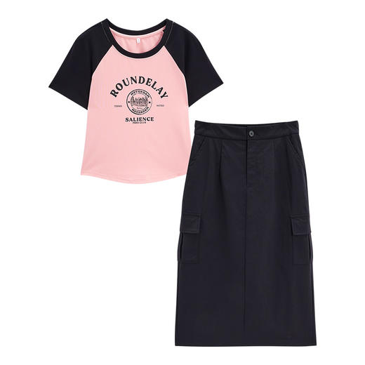 【微胖】 IEF/爱依服2025 夏季 套装大码女装休闲时尚小众设计上下套裙DP40404 商品图5