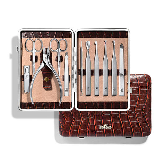 【自营】司顿鳄鱼皮纹修容修甲11件套 商品图1