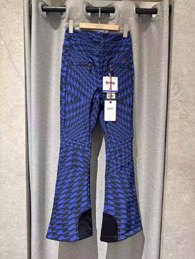Perfect Moment - Aurora High Waist Flare Pant - Houndstooth-Black/True Indigo - 女装 - 滑雪裤 - 千鸟格-黑色/靛蓝