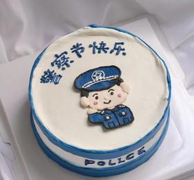 【臻品系列】---手绘【警察 节快乐】警察节蛋糕