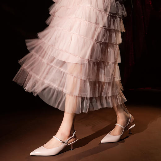 豪麟名鞋LORIBLU女鞋半凉鞋羊皮革5EWSSA64粉色 商品图1