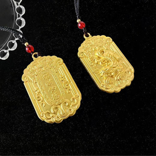 【高端大气】古法吃金兽吊坠饰品 时尚霸气纯黄金色吊坠-#XA 商品图2