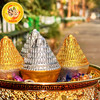 壤塘曾克如来八塔装藏舍利擦擦佛塔金刚塔金银两色擦擦高5.8cm最宽处4.8cm 商品缩略图2