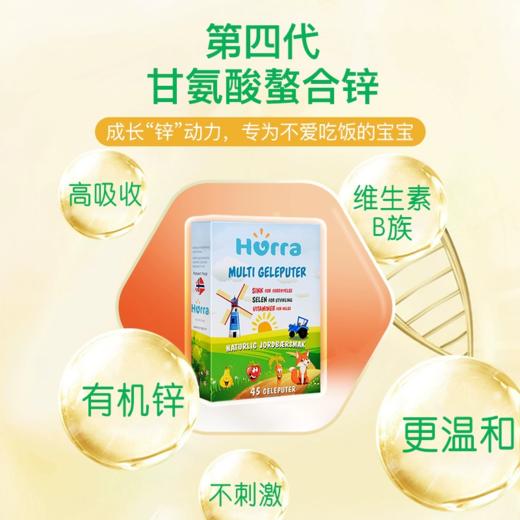 【保税】挪威hurra婴幼儿童多维锌 复合维生素补锌b族 草莓味软糖45粒 商品图3