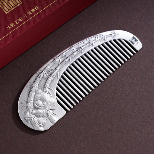 子佩集S999银【童话竹宝】梳子纯银【SZ1100】熊猫竹子原创作品2501 商品图4