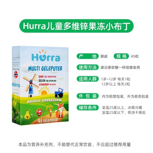 【保税】挪威hurra婴幼儿童多维锌 复合维生素补锌b族 草莓味软糖45粒 商品图1