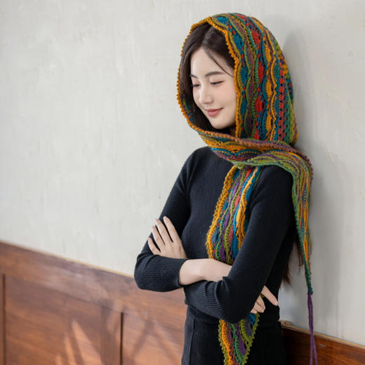 苏苏姐家馥雅流苏披肩帽手工diy钩针编织羊毛线毛线团材料包 商品图3