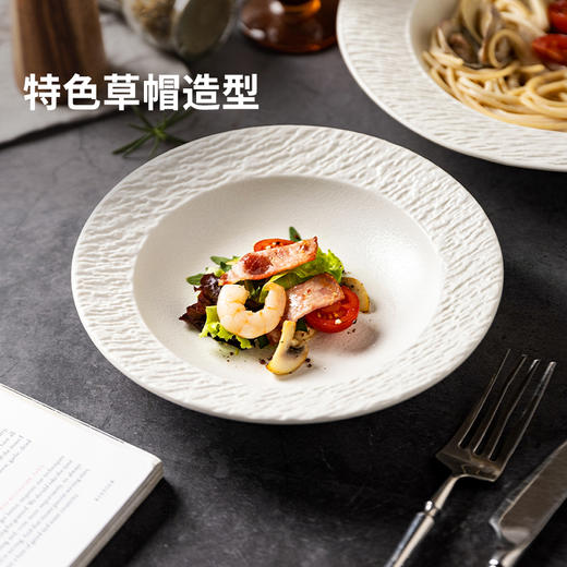 摩登主妇意面盘草帽盘高级感盘子家用菜盘2025新款西餐盘沙拉汤盘 商品图2