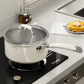 摩登主妇316L不锈钢陶瓷小奶锅宝宝辅食锅婴儿煎煮一体汤锅煮面锅