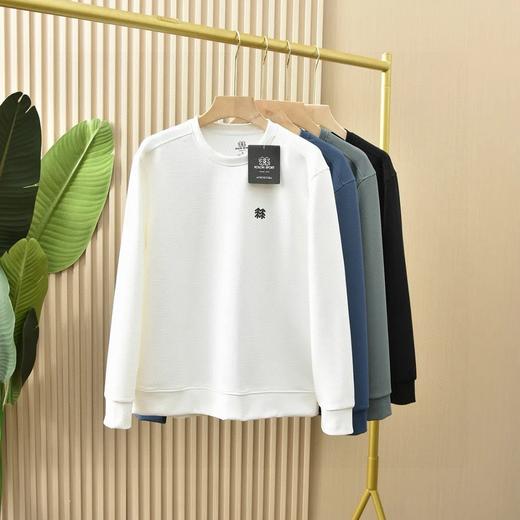 可隆小树家2025春秋季新款男女同款四色锦纶提花华夫格面料 加厚套头圆领卫衣！ 商品图1