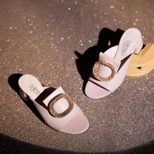 豪麟名鞋LORIBLU女鞋凉拖羊皮革4ER5L652粉色 商品图2