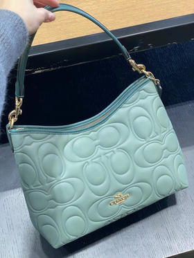 🇺🇸¥1999美国直邮Coach最新款全皮浮雕logo Laurel单肩包，流浪包，薄荷色