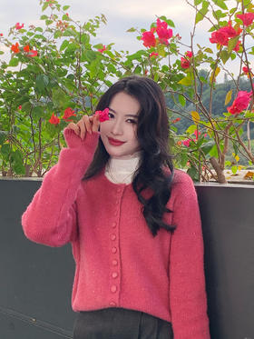 【百图lulu定制】【烟花水貂毛开衫】柔软细腻  钉珠亮片 水貂毛 柔软 毛衣开衫