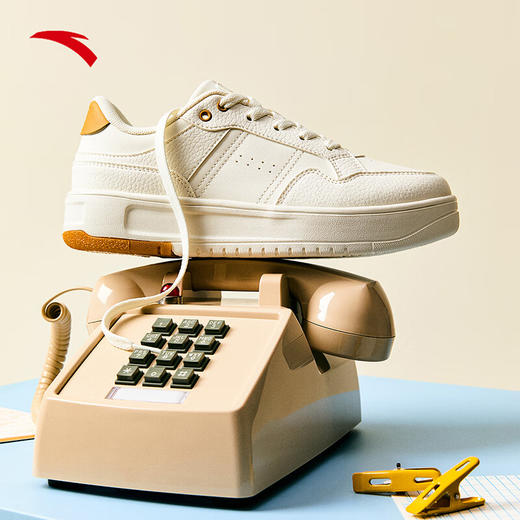 安踏破竹丨经典低帮撞色板鞋女款简约小白鞋百搭休闲鞋122518012 商品图3