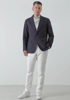 St ANDREWS 高尔夫男士 千鸟格提花弹力修身长裤