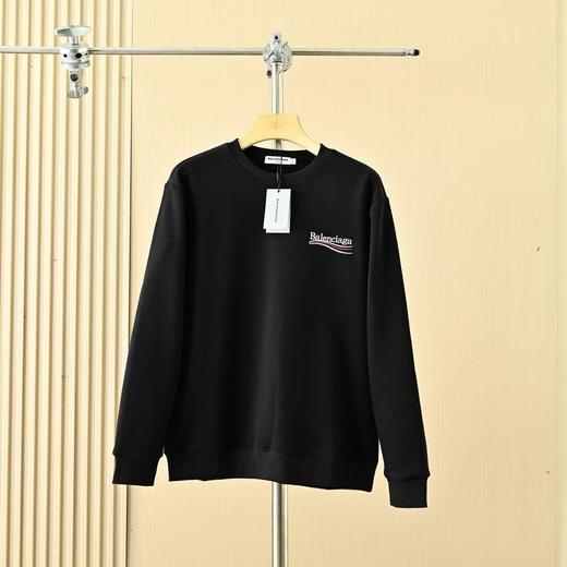 巴黎世家经典款秋冬加绒加厚刺绣小圆领卫衣！男女同款！采用原版320g定织双纱纯棉面料 商品图4