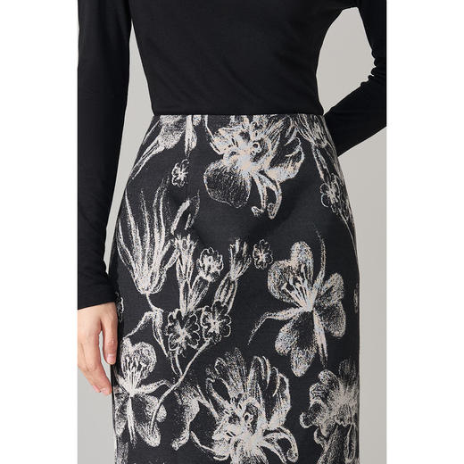 剩S/M/L 米思阳2026春季新款高级感花卉印花包臀裙高腰显瘦直筒半身裙女4908 商品图4