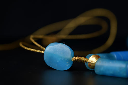 明代天河石24k金錾刻瑞兽老金珠项链 商品图1