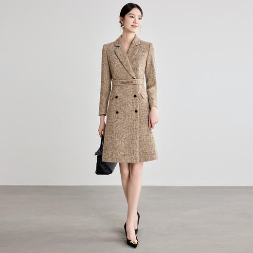 IWY/冬季咖色西装连衣裙女气质减龄女神范修身显瘦职业装24Q666 商品图3