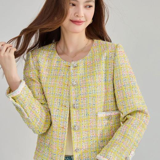 【高货sh】全新升级【铂金会员339/天猫459/差价120】(22414) 洛诗琳2025春季定染彩纱手工织带肌理感轻奢小香风外套 商品图1