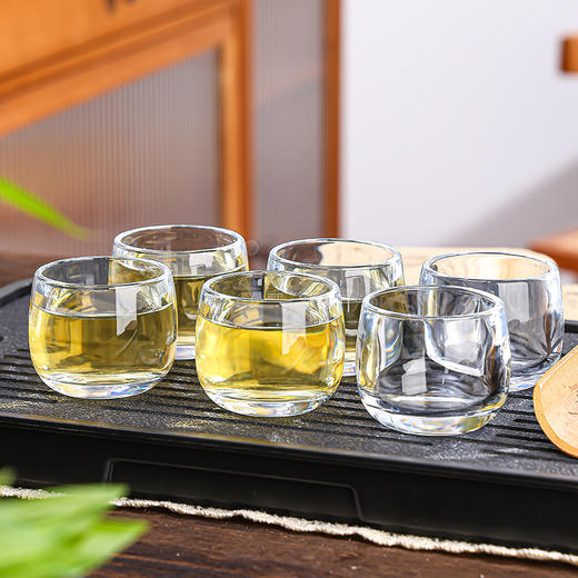 「精致生活！玻璃品茗杯」主人杯加厚玻璃水杯简约茶杯 日式茶具家用小茶杯酒杯餐饮用具 商品图3