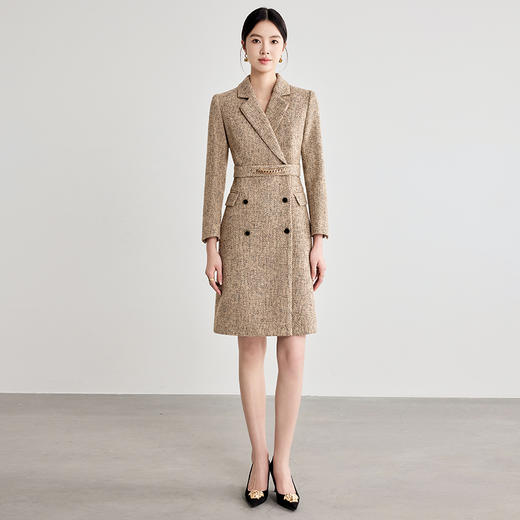 IWY/冬季咖色西装连衣裙女气质减龄女神范修身显瘦职业装24Q666 商品图0