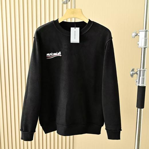 巴黎世家经典款秋冬加绒加厚刺绣小圆领卫衣！男女同款！采用原版320g定织双纱纯棉面料 商品图1