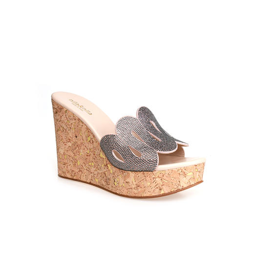 豪麟名鞋NILA&NILA女鞋凉拖羊反绒面革PERT07B杏色 商品图0