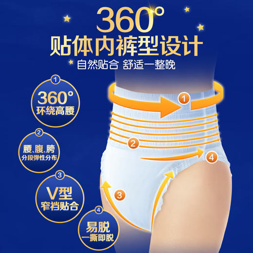 【安护士棉柔亲肤夜用拉拉裤  整箱】内裤型纸尿裤尿不湿M/L/XL码 商品图6