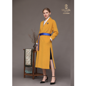 F17644-1中式羊毛大衣长款