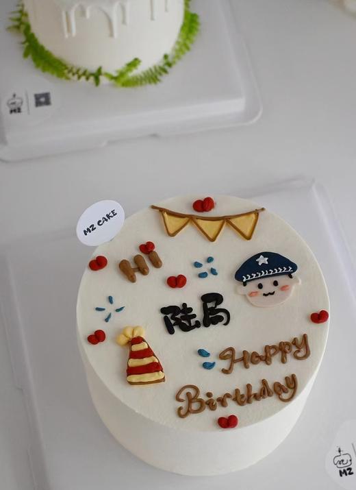 【臻品系列】---简约款【局长你好】警察节蛋糕 商品图0