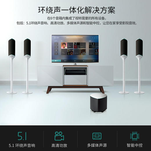 国光制造 Avlight爱浪 FS6 5.1无线家庭影院 HIFI音效 简约 方便连接 内置安卓系统 卡拉OK 商品图1