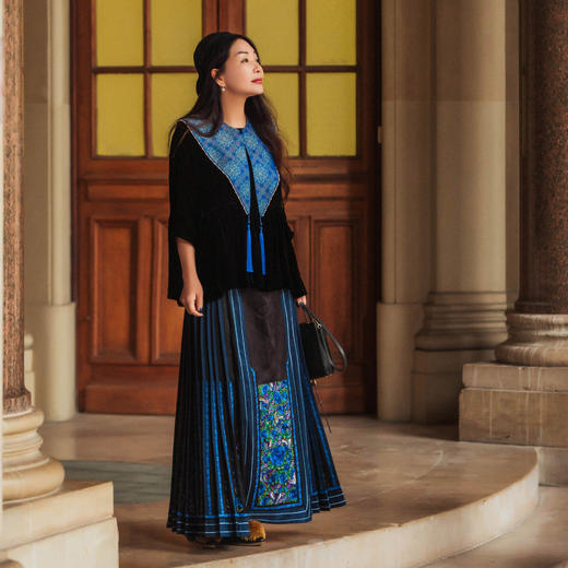 【林栖设计小店】国潮绣花改良马面裙新中式高腰显瘦2025春季新品长裙女1951040 商品图2